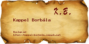 Kappel Borbála névjegykártya